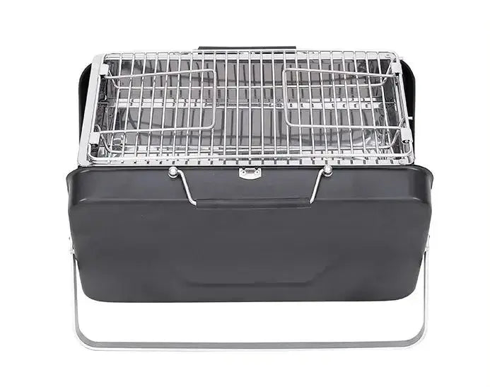 Compacte BBQ - mini barbecue koffer - zwart - draagbaar - maat S - Coolgods.nl