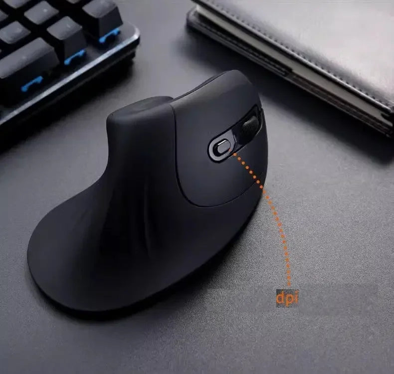Ergonomische draadloze muis - Verticaal design met 6-knops functionaliteit Delux