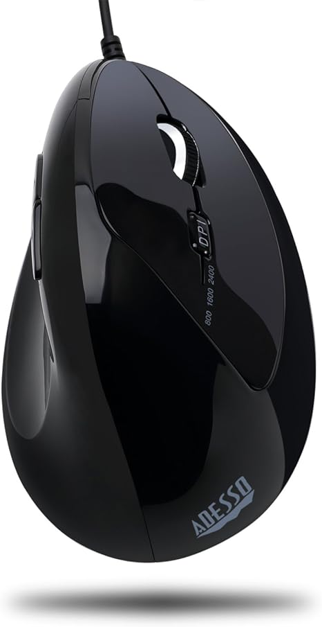 Adesso Imouse E3 – vertikale, ergonomische, programmierbare Gaming-Maus mit einstellbarem Gewicht