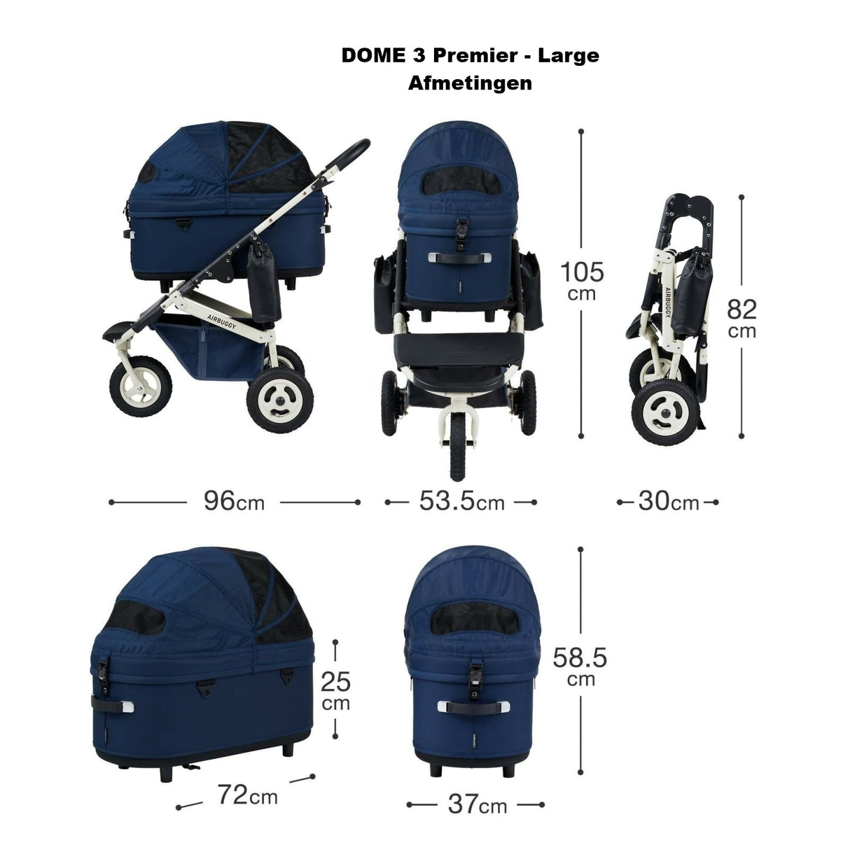 AirBuggy Dome 3 Large – Cacao – luxe hondenbuggy kattenbuggy