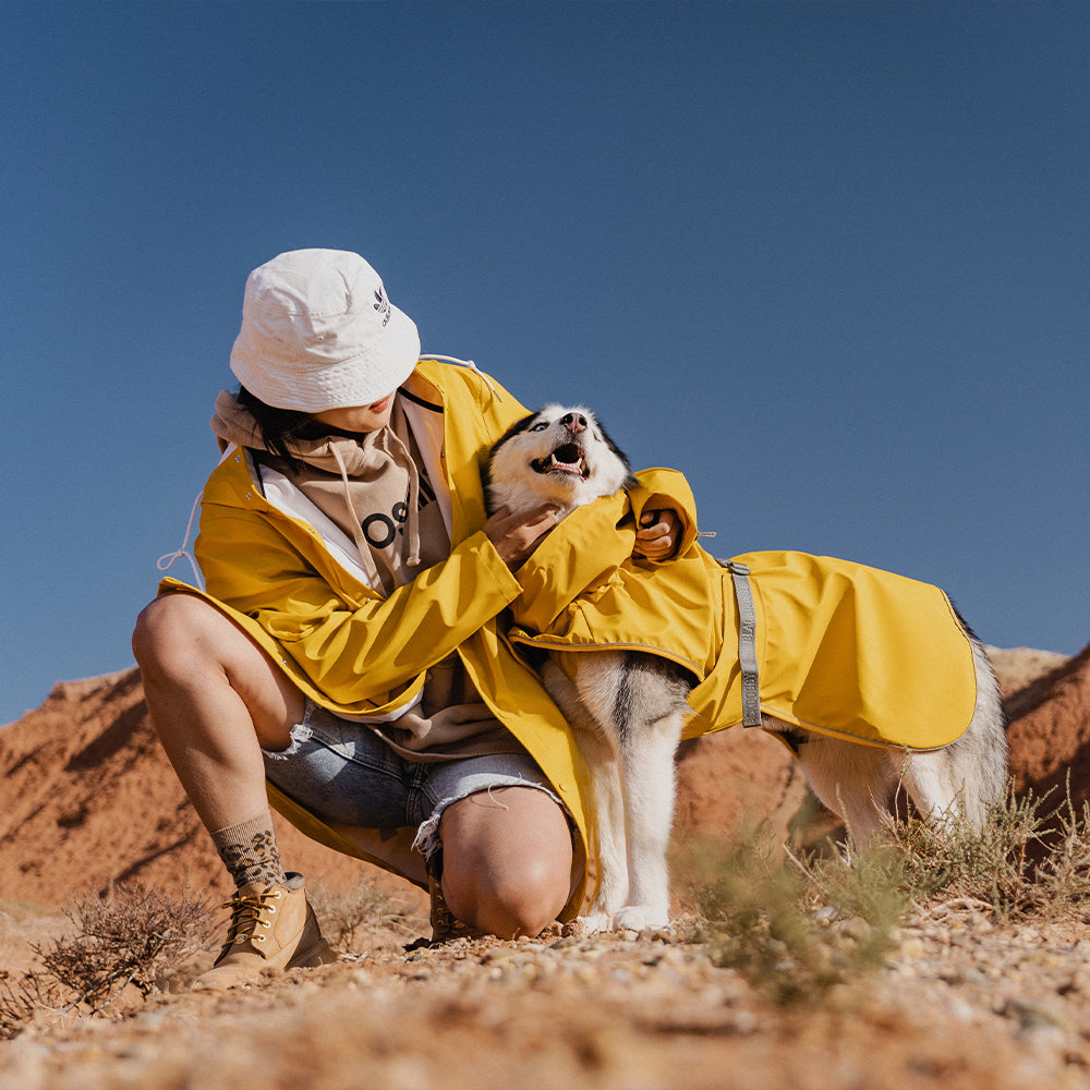Puffer Winddicht & Waterdichte Regenjas - Unisex - Ademend - One Size Fits All - Zomerzon Geel SpirePets