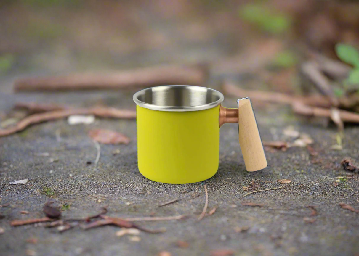 Camping mug - Stainless steel cup - Kalas - Olive green - 400ml
