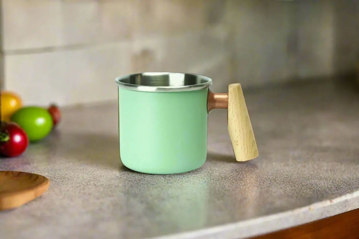 Kampeer beker van roestvrij staal - kalas - 400ml - kleur mint groen Truvii