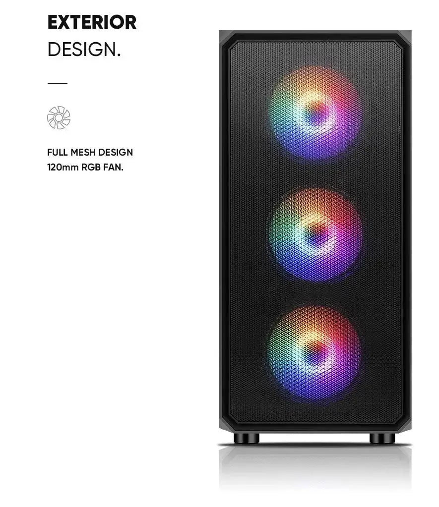PC gamer case - G30 BLACK TRUE FORCE - Tempered glass Spire