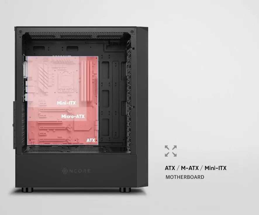 PC gamer case - G30 BLACK TRUE FORCE - Tempered glass Spire