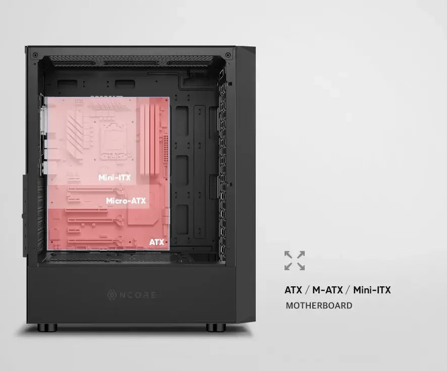 PC gamer case - G30 BLACK TRUE FORCE - Tempered glass Spire