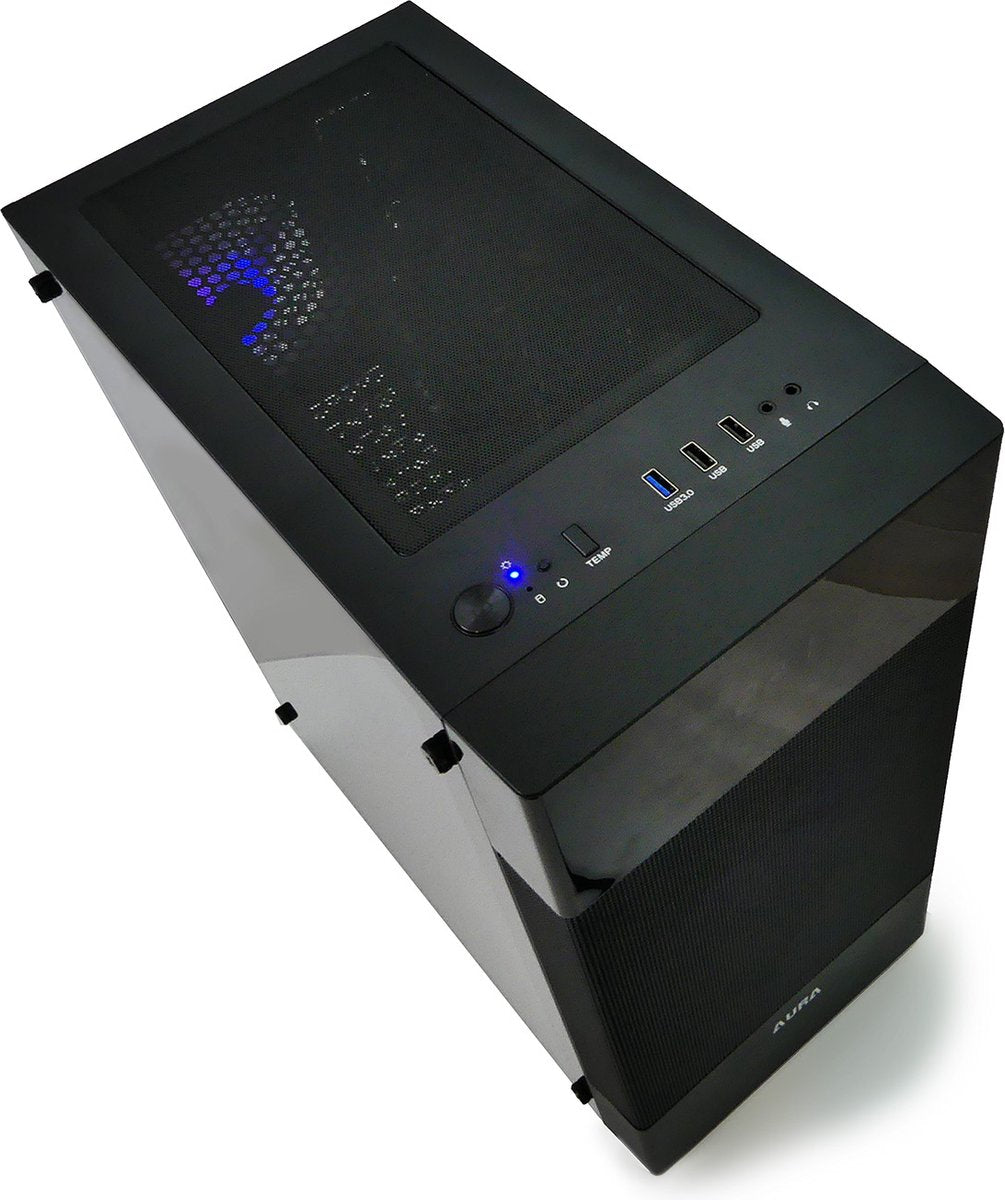 Gamdias Aura GC5 Gaming-Gehäuse – Computergehäuse mit Temperaturanzeige und ARGB-LED-Beleuchtung