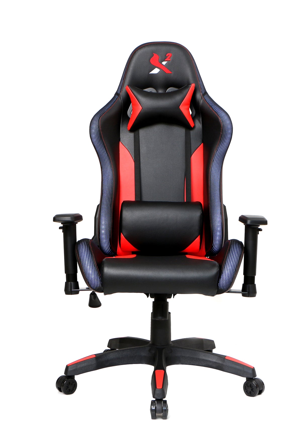 X2 Gaming Stoel - Met nekkussen Verstelbaar - RGB Lichten - Ergonomisch - Bureau Stoel - PVC leer - Nylon Wielen - 54x69.5x133cm (LxWxH) Spire