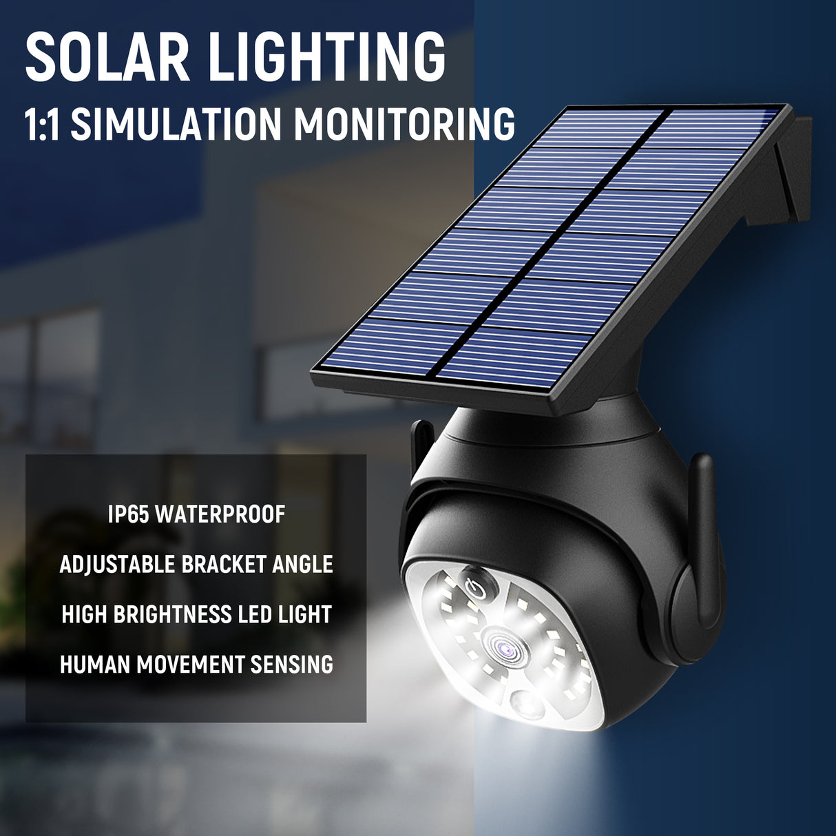 Inductielicht op zonne-energie - Beweging Sensor - Waterdicht - 173*110*130mm (LxBxH) Kleur Zwart Spire