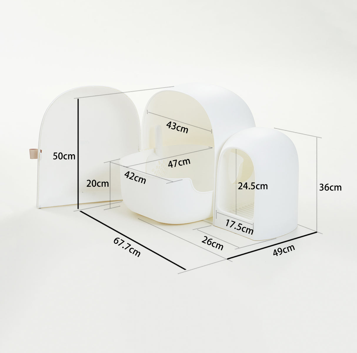 Kattenbak - one size fits all - grote ruimte - lekvrij - geurvrij - inclusief kattebakschepje