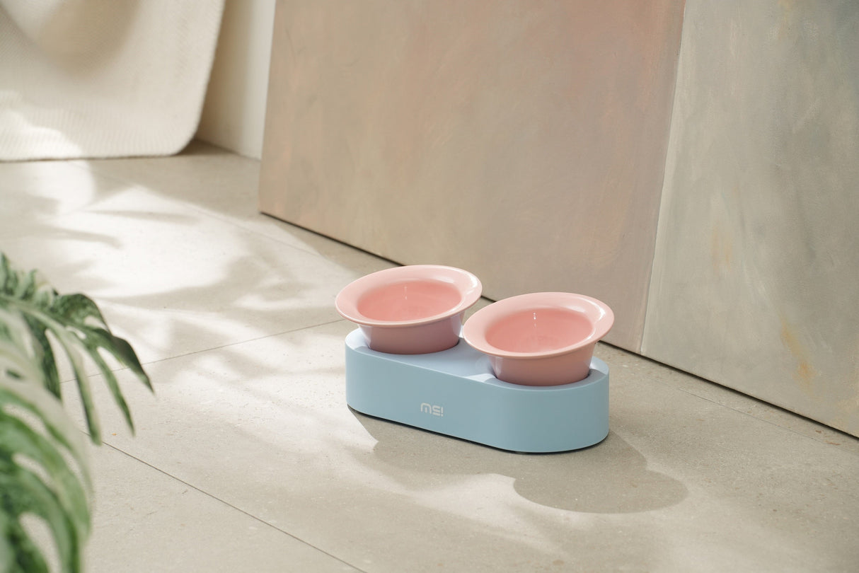 Keramische kattenvoer- en drinkbak set met verhoogd ontwerp – stijlvol en ergonomisch SpirePets