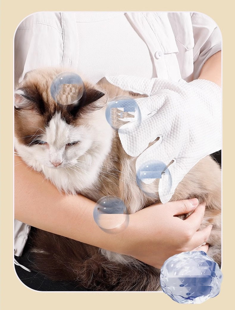 Reinigingshandschoenen voor huisdieren – Vochtige washandjes voor hond & kat