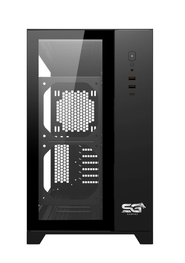 Sahara gaming behuizing - Gehard glas - Zwart - RGB compatible Sahara