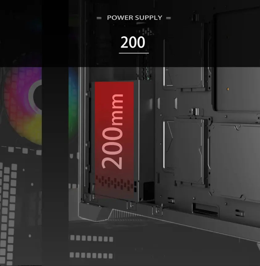 Sahara gaming behuizing - Gehard glas - Zwart - RGB compatible Sahara