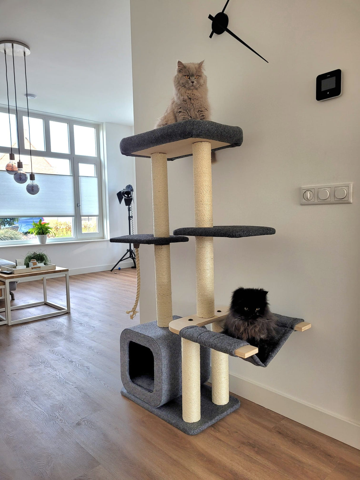 Katten krabpaal Cindy - klimboom - krabmeubel - grijs SpirePets