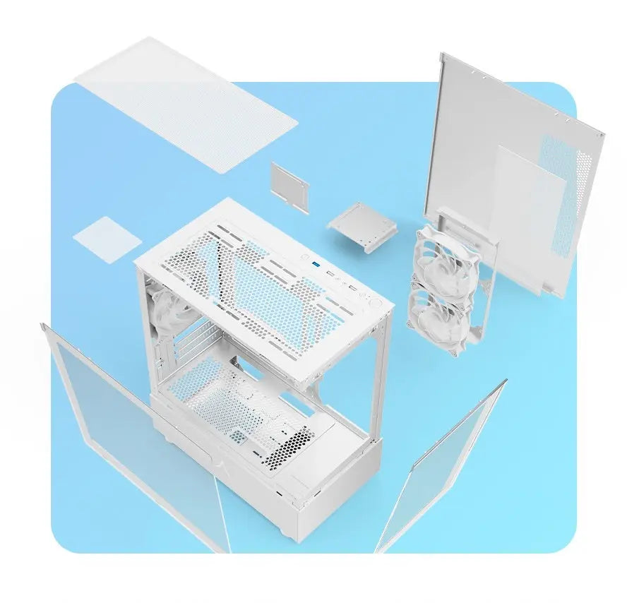 PC behuizing - gamer case - U20M WHITE - Tempered glass - RGB Spire