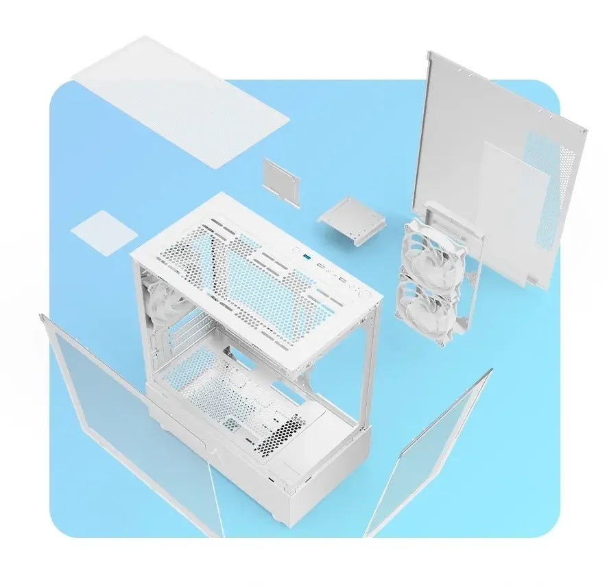 PC behuizing - gamer case - U20M WHITE - Tempered glass - RGB Spire