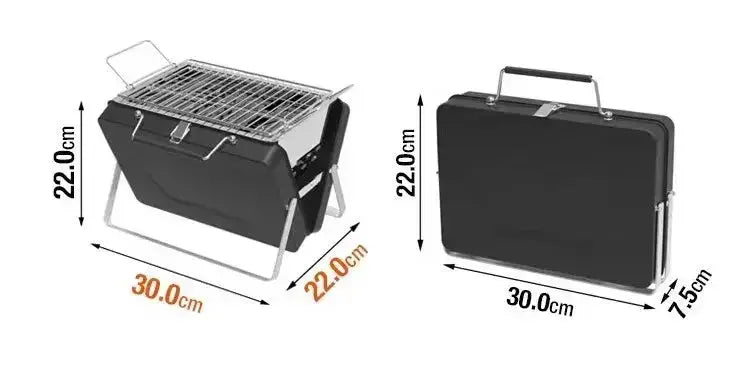 Mini barbecue koffer - Houtskool BBQ - zwart - draagbaar - maat S Coolgods