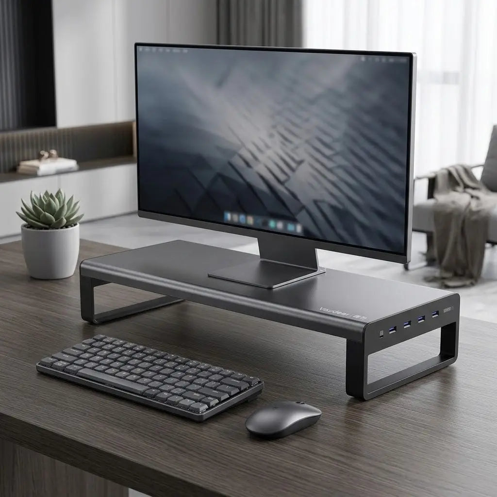 Multifunctionele monitor standaard - aluminium - 4x USB3.0 hub Spire