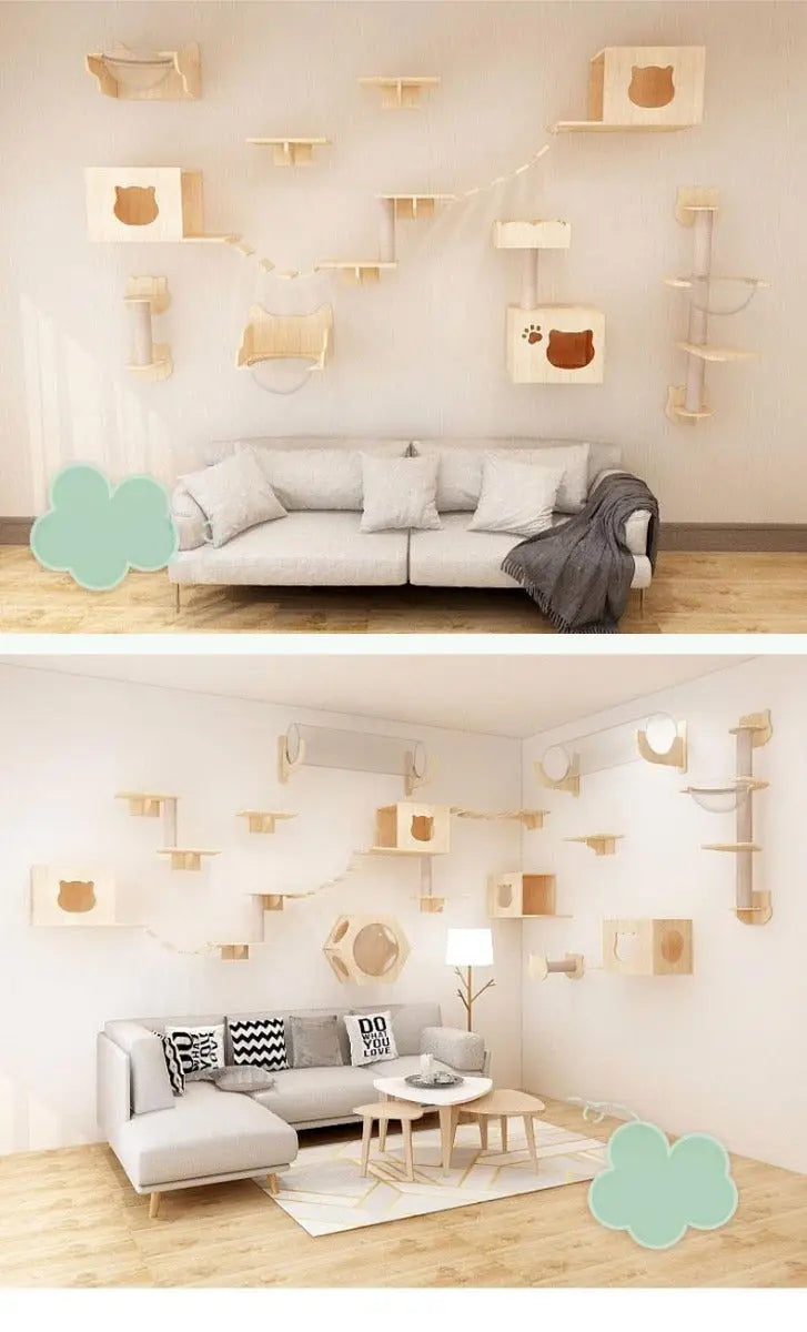 Katten klimmuur – Katten klimwand - Krabpaal muur - Klimmuur kat – 50 x 95 cm Coolgods