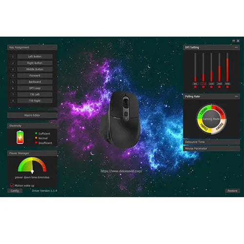 Delux M912 Draadloze Ergonomische Muis - Bluetooth - Zwart - Semi Verticale muis - 121.3x90.7x45.1mm Coolgods