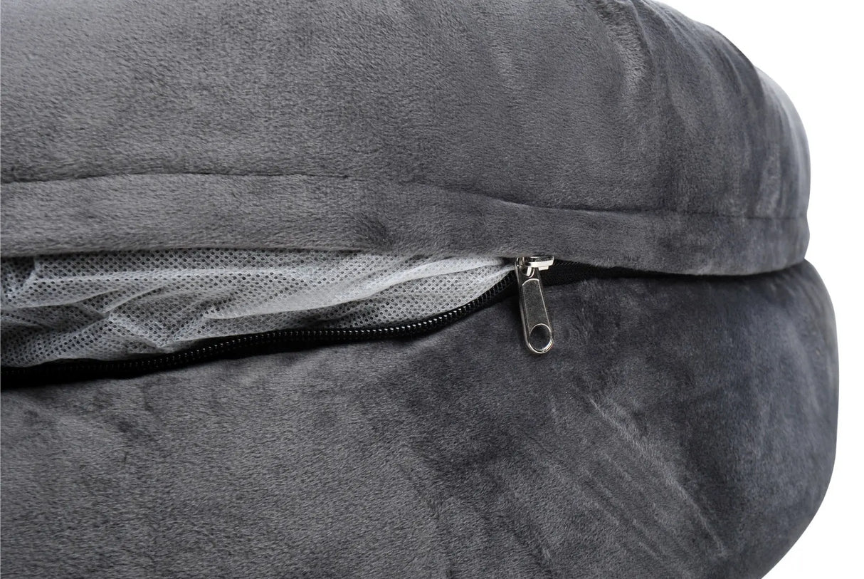 Gezellig Huisdierenbed |Tomas| Grijs| Hondenbed | Pluche Voering | Makkelijk Schoon te Maken | 600x400x250mm Coolgods