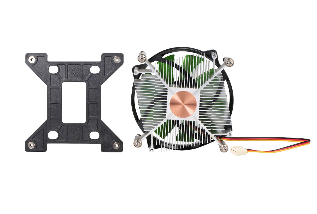 CPU koeler | LGA 1700 | Ventilator 2200RPM | 90 * 90 * 25 mm | Groene bladen | Effectieve warmteafvoer tot 95W Coolgods