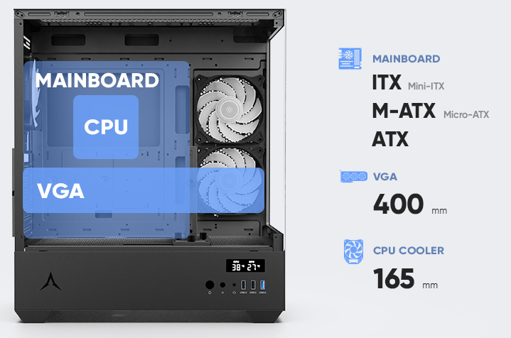 PC housing | Black | USB2.0, USB3.0 | 3.5" HDD * 2, 2.5" SSD * 2 | Micro ATX/MINI ATX | VGA card