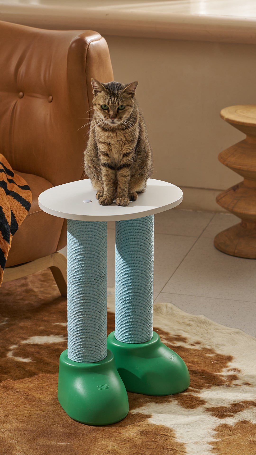 Katten krabpaal - kattenmand - multifunctioneel - groot aantrekkelijk ontwerp - groen en wit - Coolgods.nl