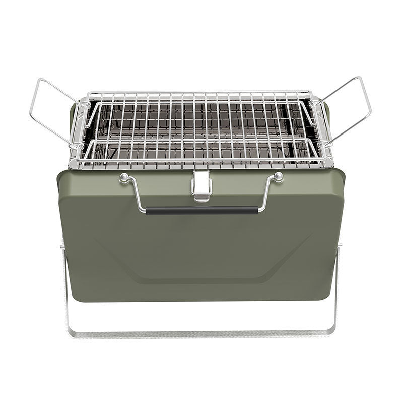 Compacte BBQ - mini barbecue koffer - groen - draagbaar - maat S - Coolgods.nl