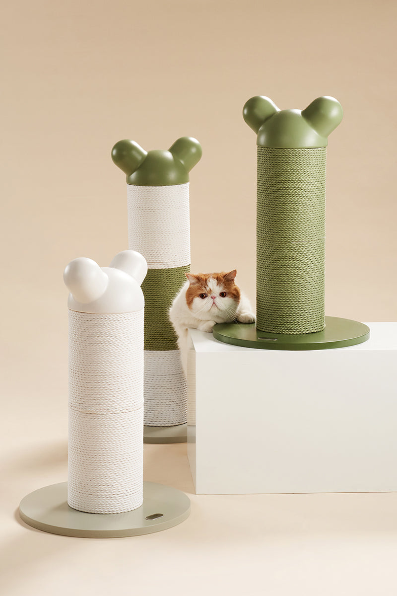 Katten krabpaal - Krabmeubel - voor alle katten - Groen en Wit - 38.5x38.5x83cm (LxBxH) SpirePets