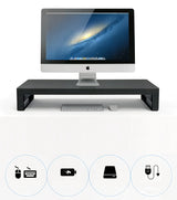 Multifunctionele monitor standaard - aluminium - 4x USB3.0 hub Spire