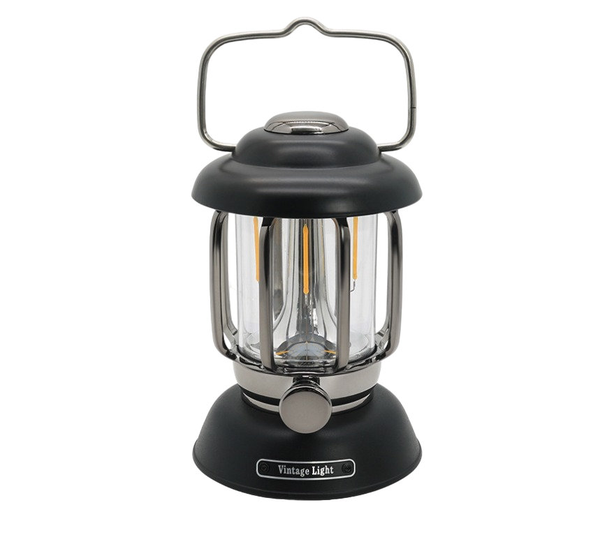 Campinglamp voor buiten - USB oplaadpoort - Licht-dimeffect - Zwart Spire