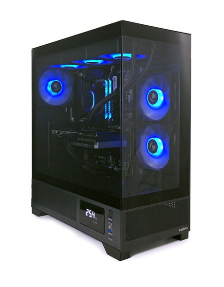 Gamdias Atlas M1 Aquarium Gaming Case Zwart met Temperatuur Display - Computer Behuizing met ARGB LED Verlichting