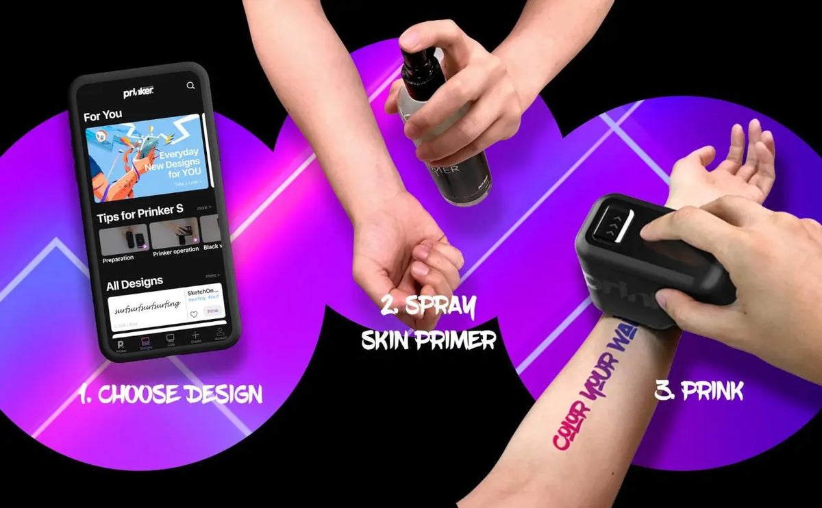 Prinker S Tattoo Printer – Maak Zelf Gepersonaliseerde Tijdelijke Tattoos Prinker