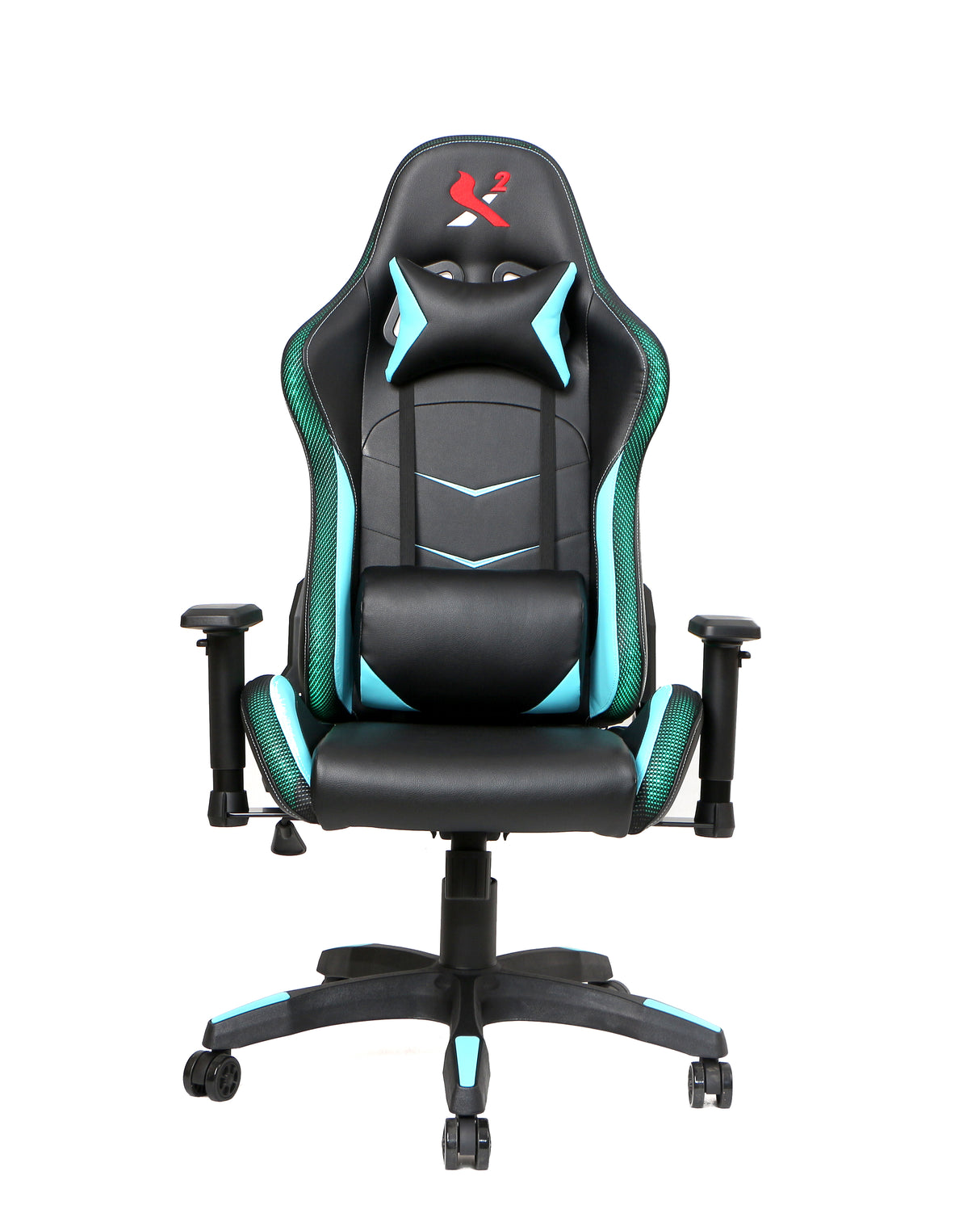 X2 Gaming Stoel - PVC Leer - RGB Lichten - Nylon wielen - Bureau Stoel - Ergonomische Ontwerp - 54x69.5x133cm (LxBxH) Spire