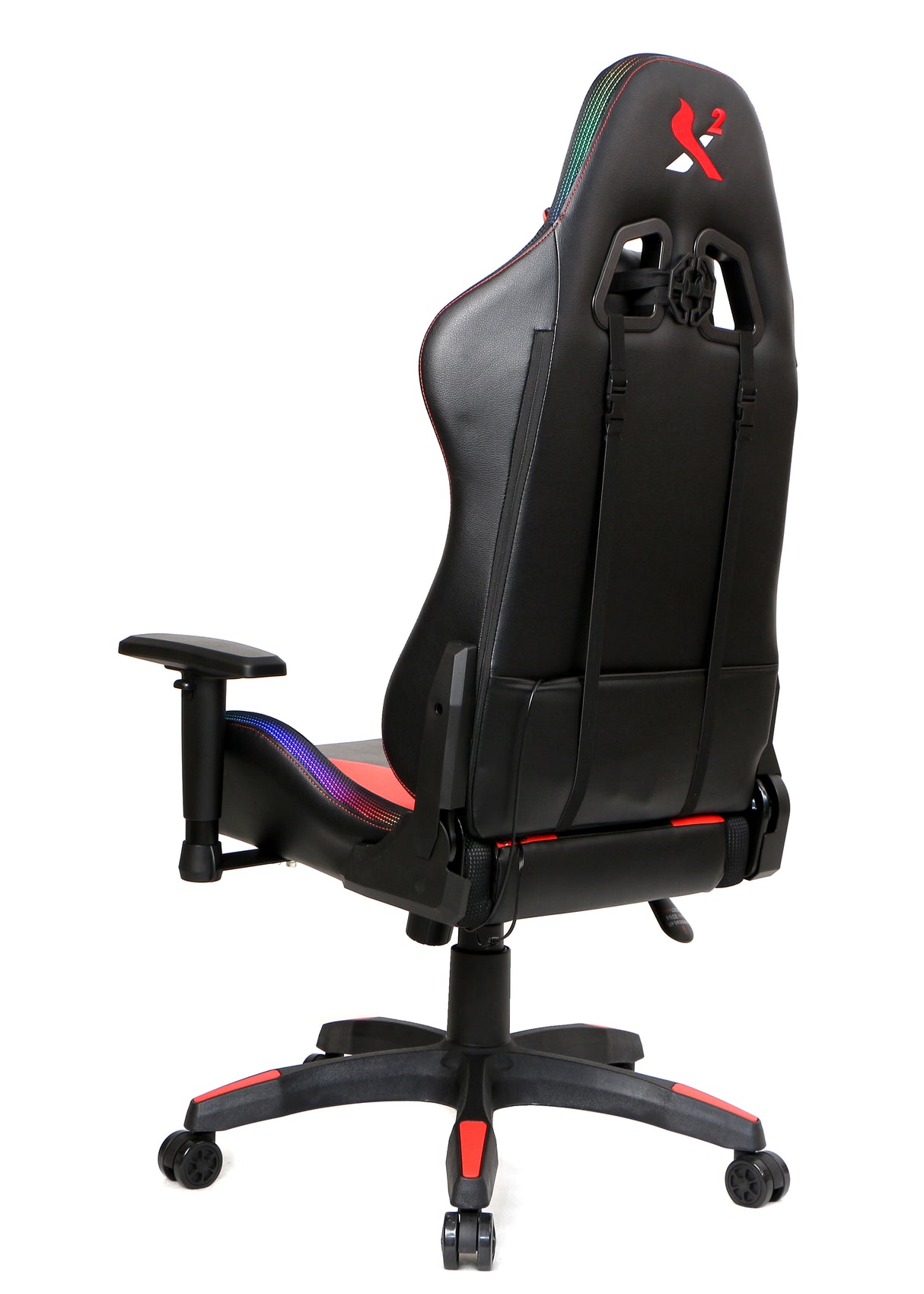 X2 Gaming Stoel - Met nekkussen  Verstelbaar - RGB Lichten - Ergonomisch - Bureau Stoel - PVC leer - Nylon Wielen - 54x69.5x133cm (LxWxH) Spire