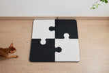 Kattenkrabplank - Puzzelstructuur - Splitsontwerp - Muurbevestiging - Zwart en Wit - 60*60*1.8 cm SpirePets