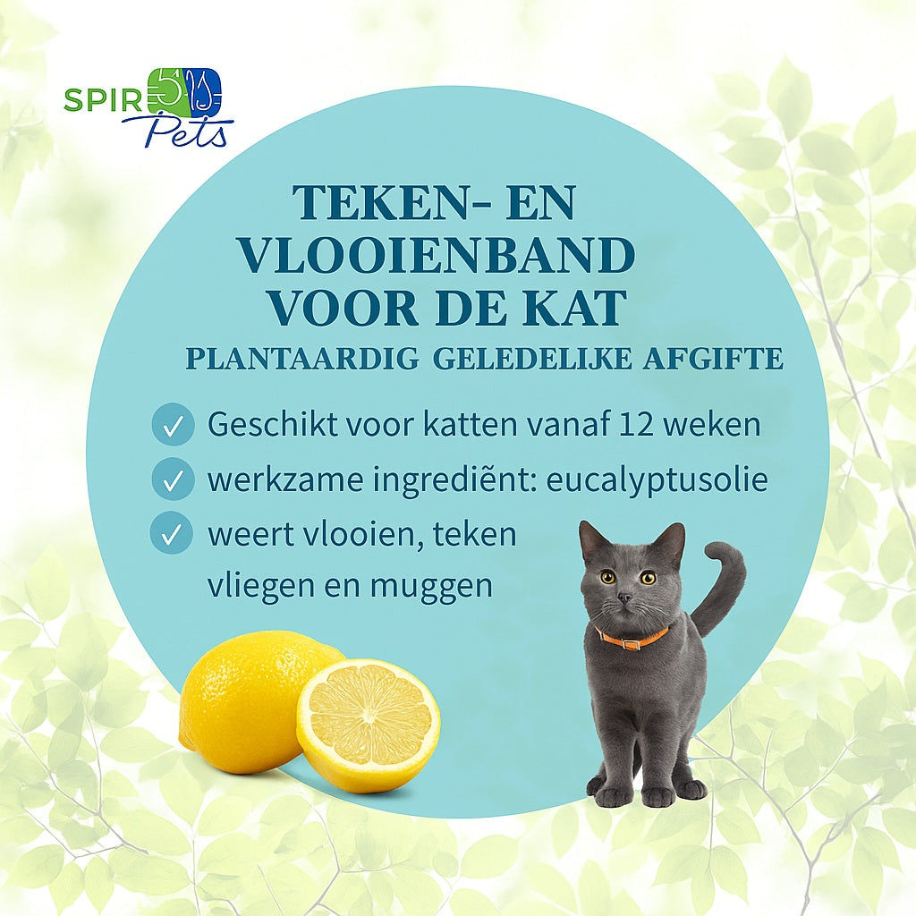 Natuurlijke vlooien- en tekenband - 60cm SpirePets