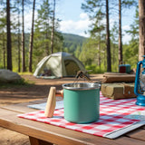 Camping mok - beker van roestvrĳ staal - kalas serie - 400ml - kleur groen Truvii