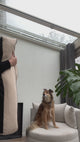 Bequemes Rudy-Hundekissen | Weiß | Hundesofa | Rutschfester Boden | Weicher Polyesterschwamm | Leicht zu reinigen | 100 x 70 x 16 cm