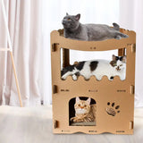 Kattenhuis - Duurzaam speelhuis voor katten en poezen - Karton Afmetingen 535*310*705mm Coolgods